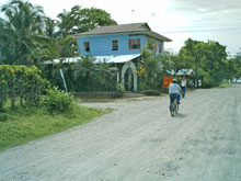 The main road in Cahuita Beach.