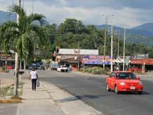 The Panamericana Highway runs through the town of Rio Claro.